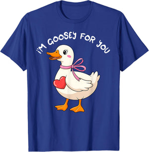 I'm Goosey for You Coquette Valentine Goose T-Shirt - T-Shirt | Royal