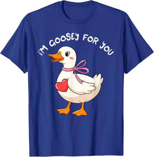 I'm Goosey for You Coquette Valentine Goose T-Shirt - T-Shirt | Royal