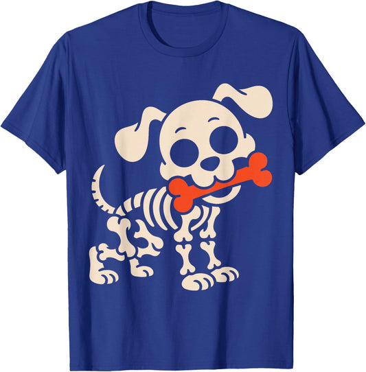 Funny Dog Halloween Skeleton Costume Spooky Season T-Shirt - T-Shirt | Royal