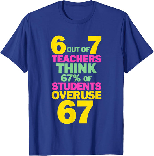 Teacher 6 7 Overuse 6-7 T-Shirt - T-Shirt | Royal