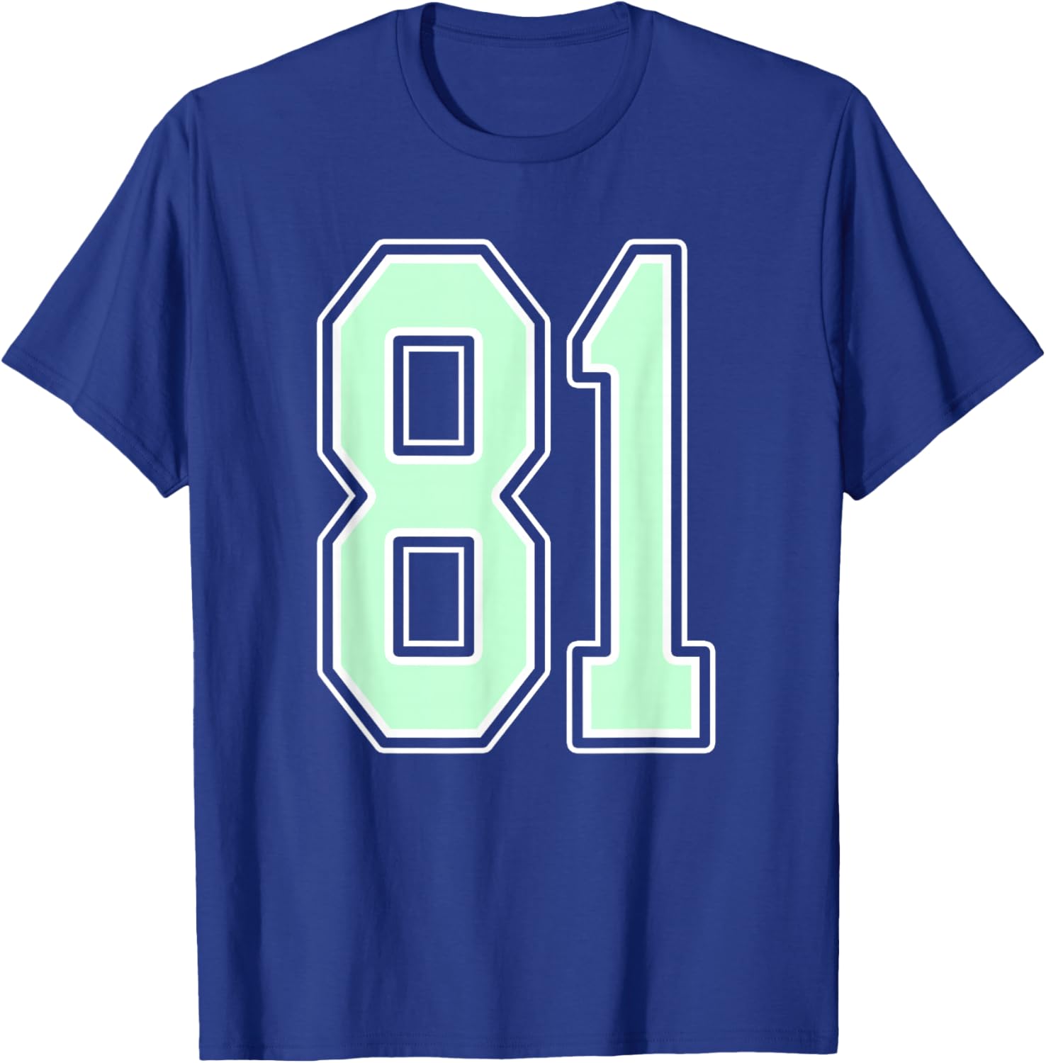 Cute Mint Green Number 81 Jersey Player Uniform #81 Fan T-Shirt - T-Shirt | Royal