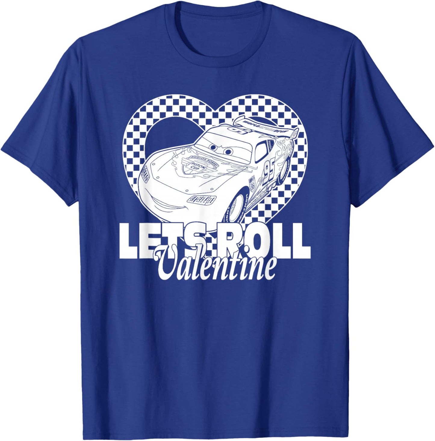 Disney Pixar Cars 2 Valentine's Day Let's Roll Monochromatic T-Shirt - T-Shirt | Royal