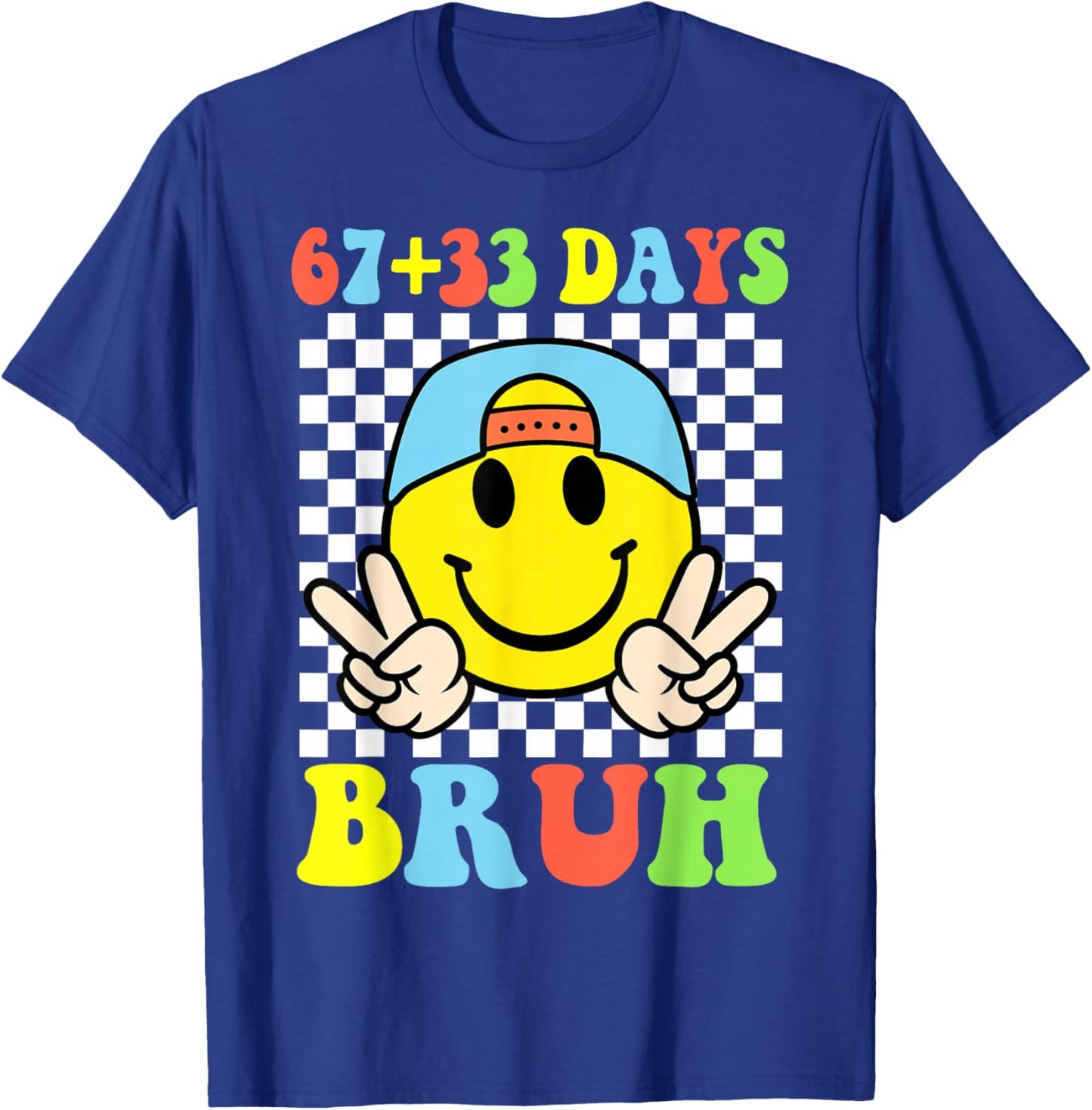 Bruh 67 33 Days of School 100 Boy Kids 100th Day of School T-Shirt - T-Shirt | Royal
