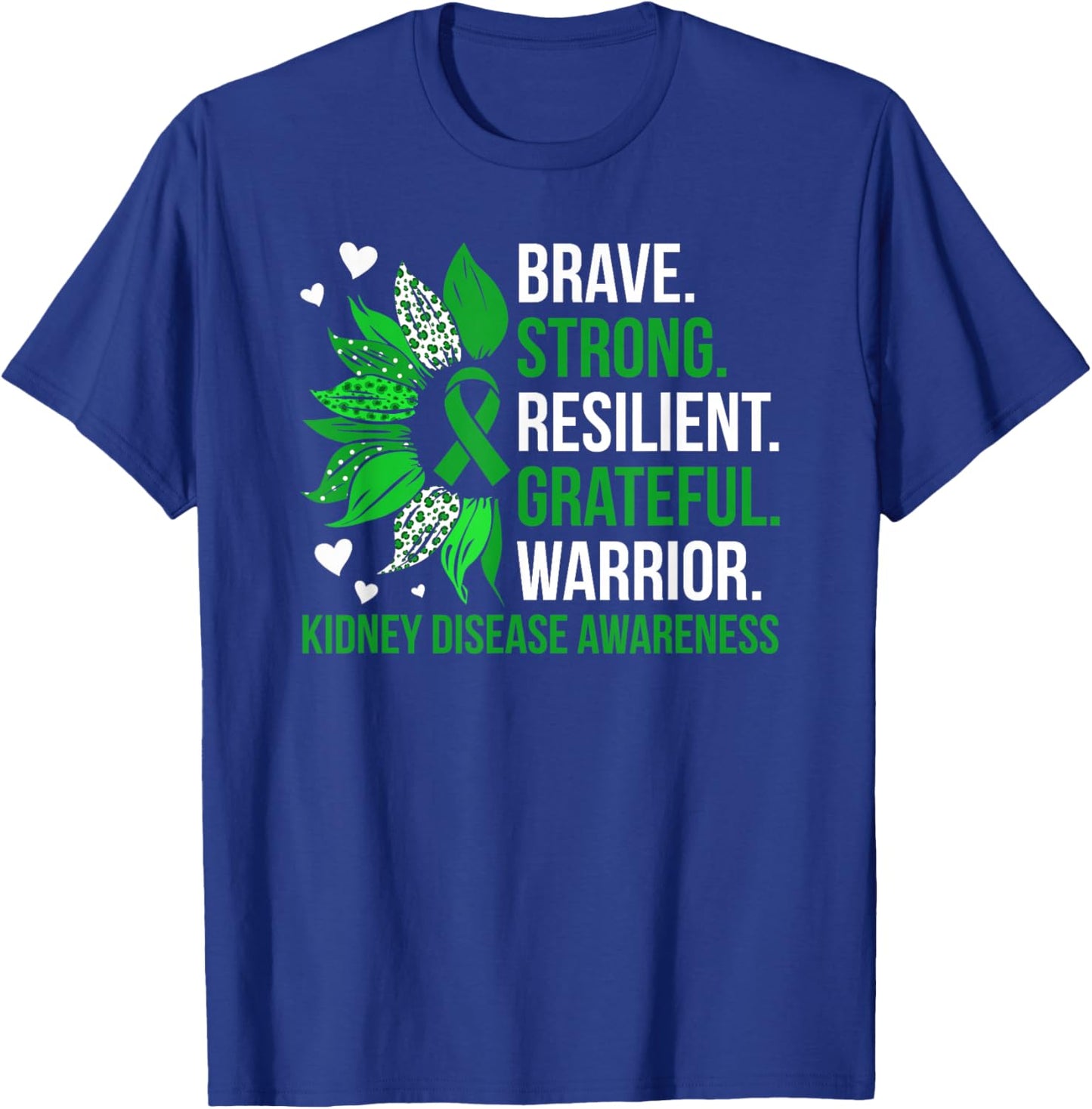 Brave Kidney Disease Warrior Kidney Disease Awareness Month T-Shirt - T-Shirt | Royal