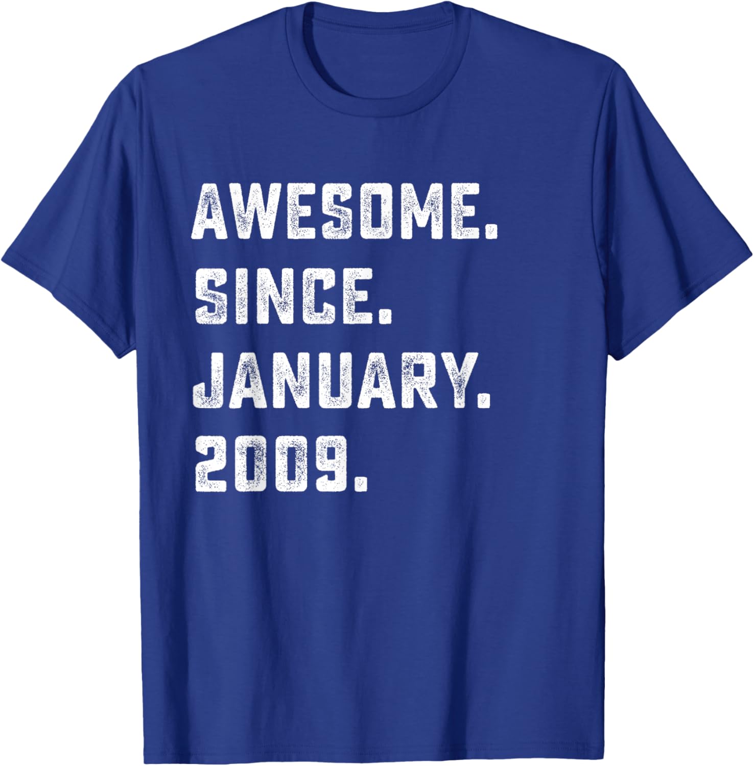 17th Birthday Gift Awesome Since January 2009 17 Years Old T-Shirt - T-Shirt | Royal