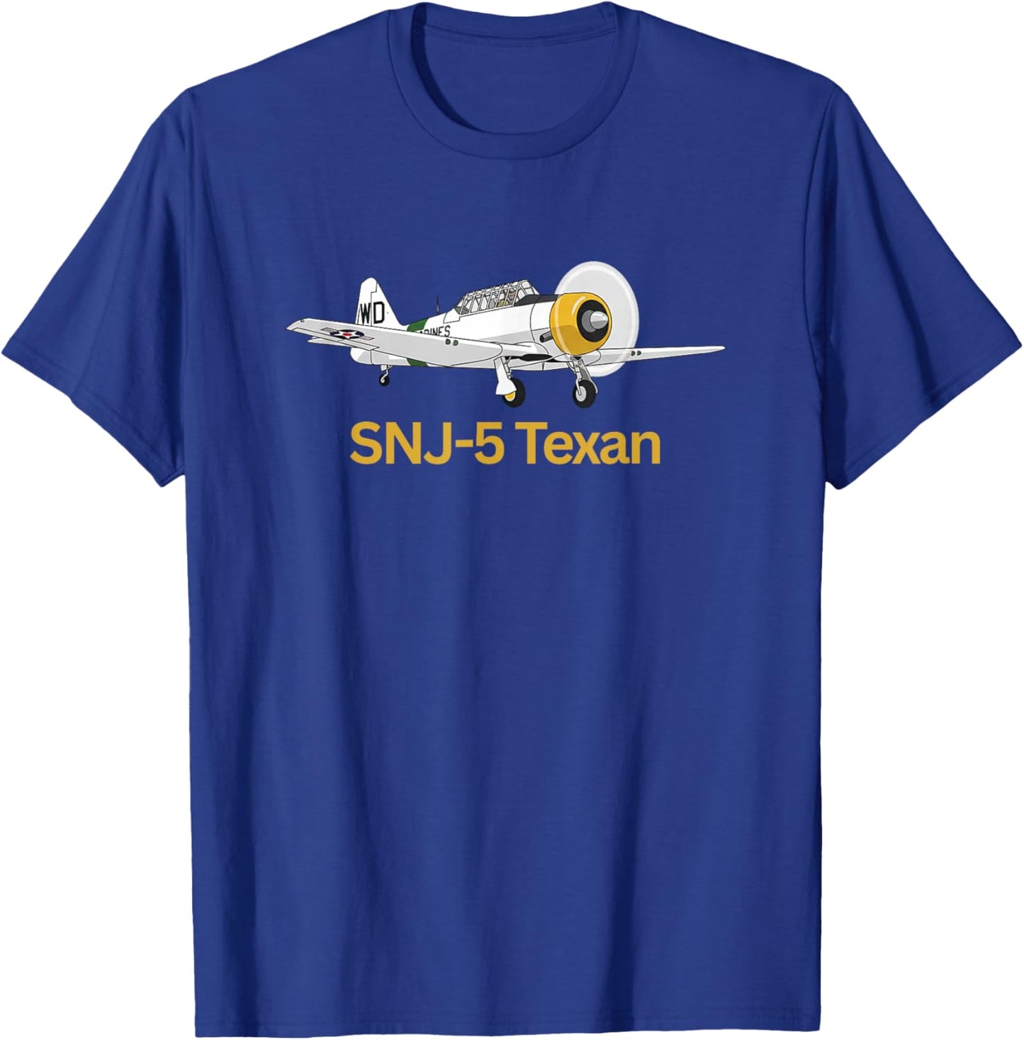 North American SNJ-5 Texan World War II Military Airplane T-Shirt - T-Shirt | Royal