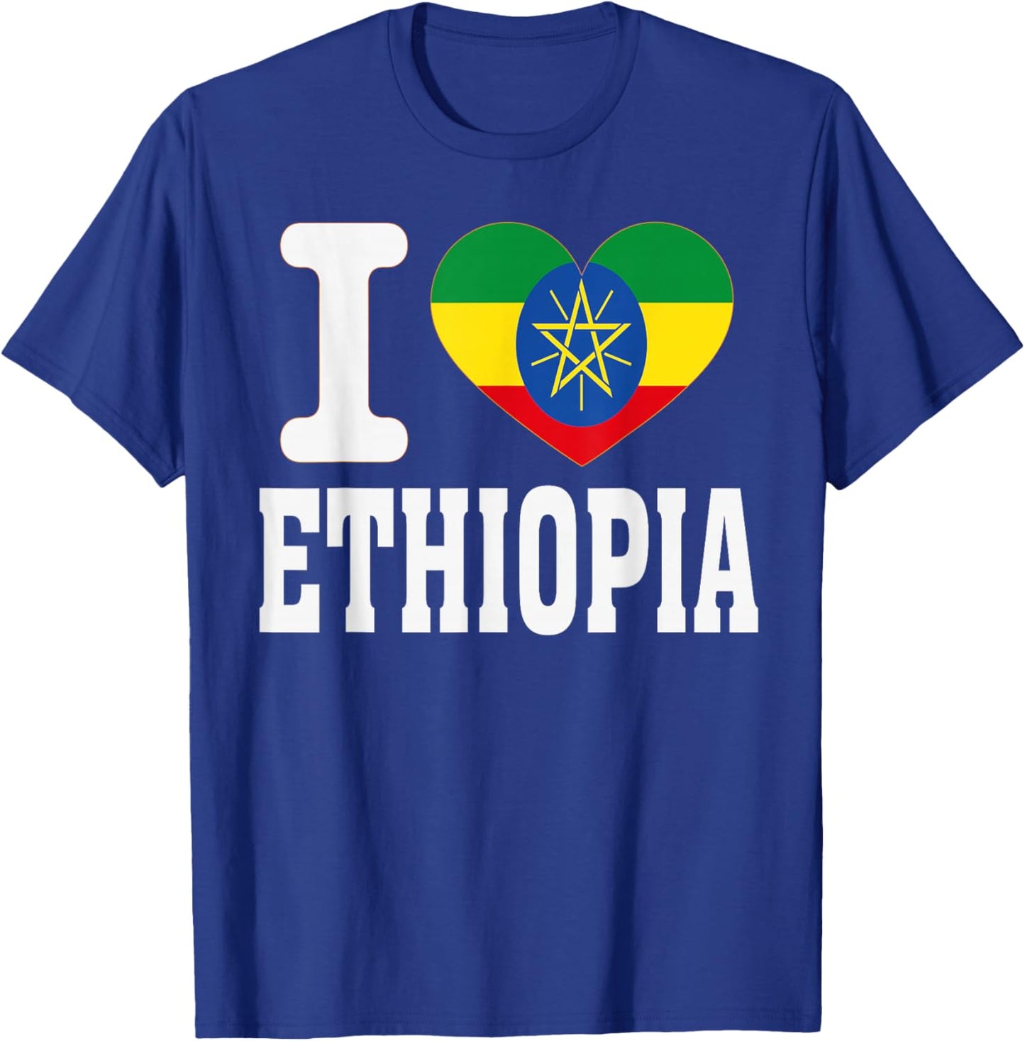 I Love Ethiopia Heart Souvenir Lovers Pride Travel T-Shirt - T-Shirt | Royal