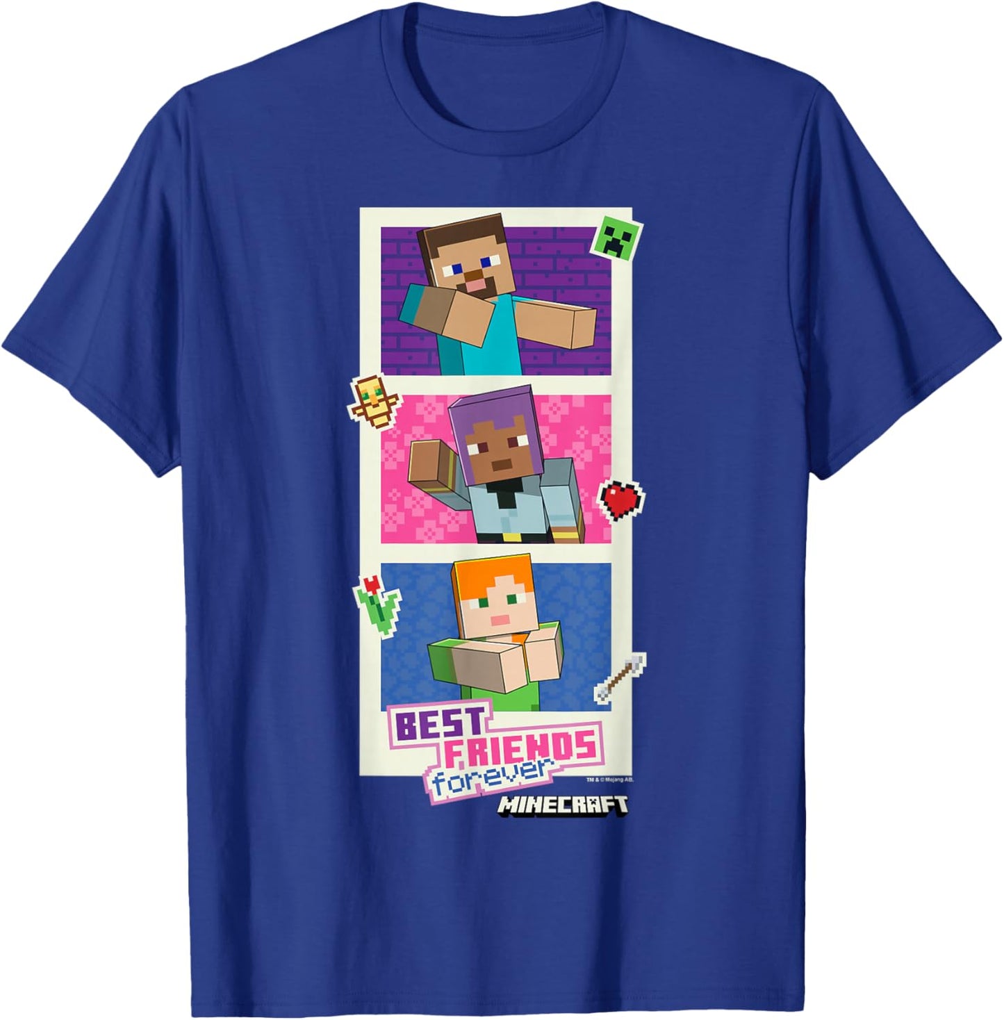 Minecraft Valentine's Day Best Friends Forever Photo Booth T-Shirt - T-Shirt | Royal