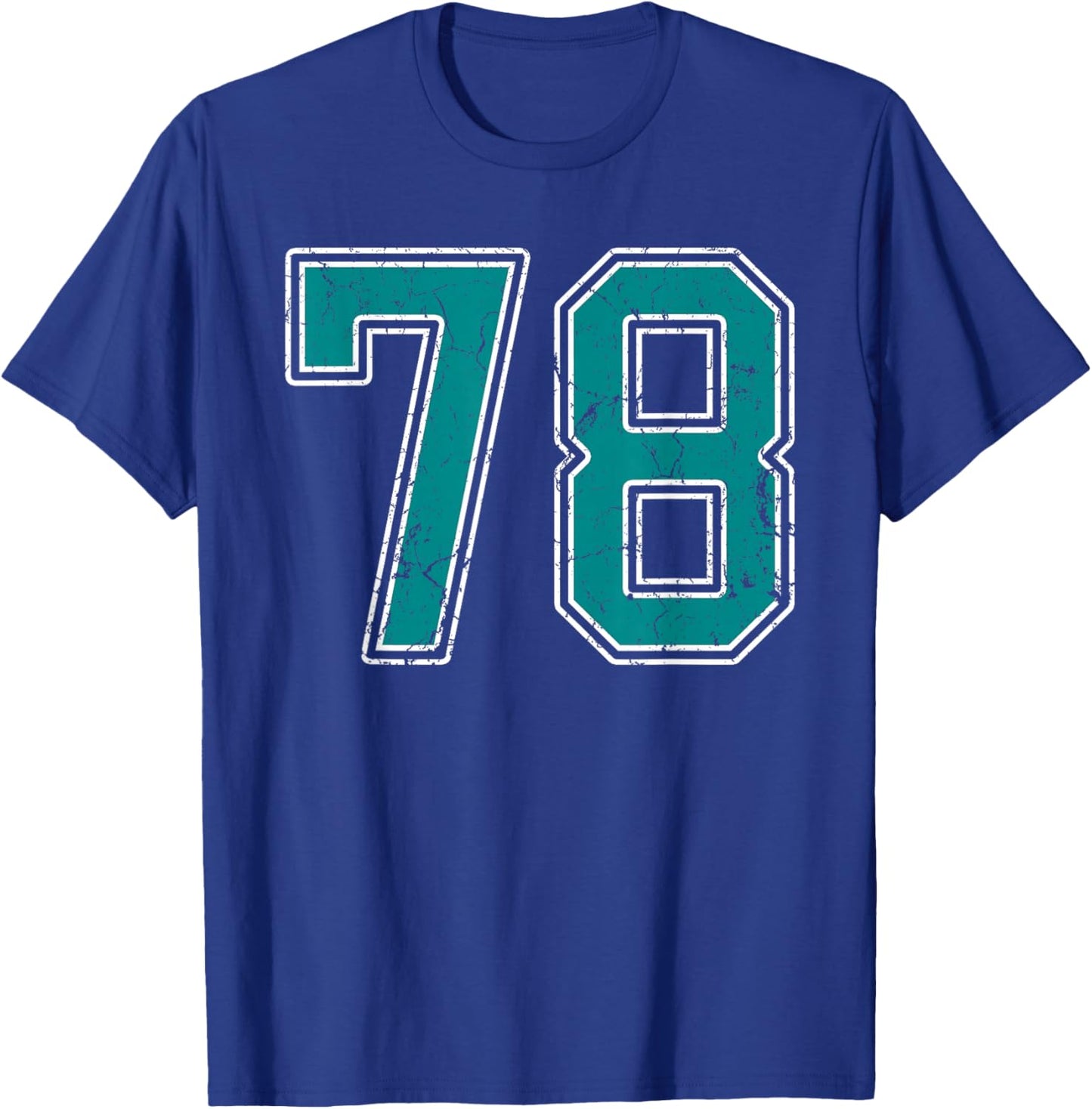 Teal and White Number 78 Jersey Player Uniform #78 Fan T-Shirt - T-Shirt | Royal