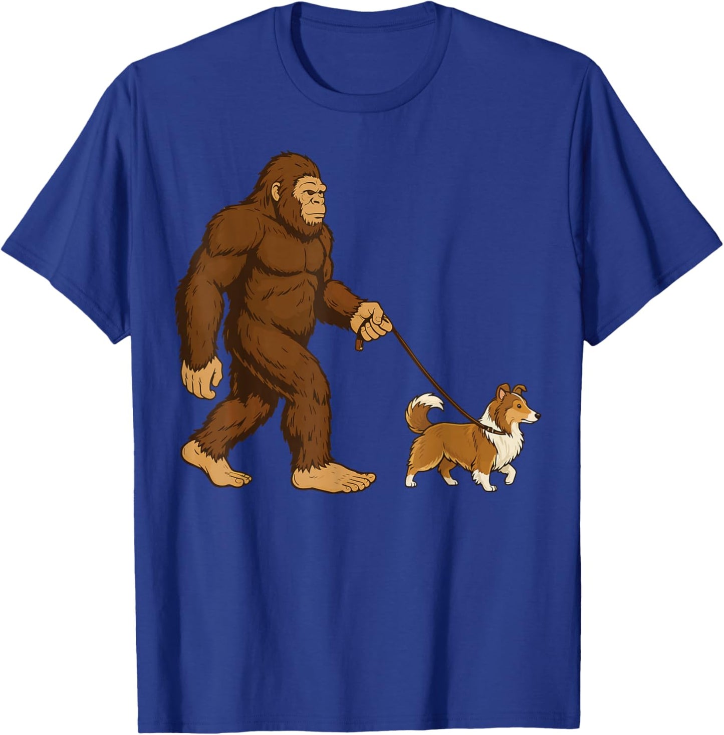 Bigfoot Shetland Sheepdog Retro Sheltie T-Shirt - T-Shirt | Royal