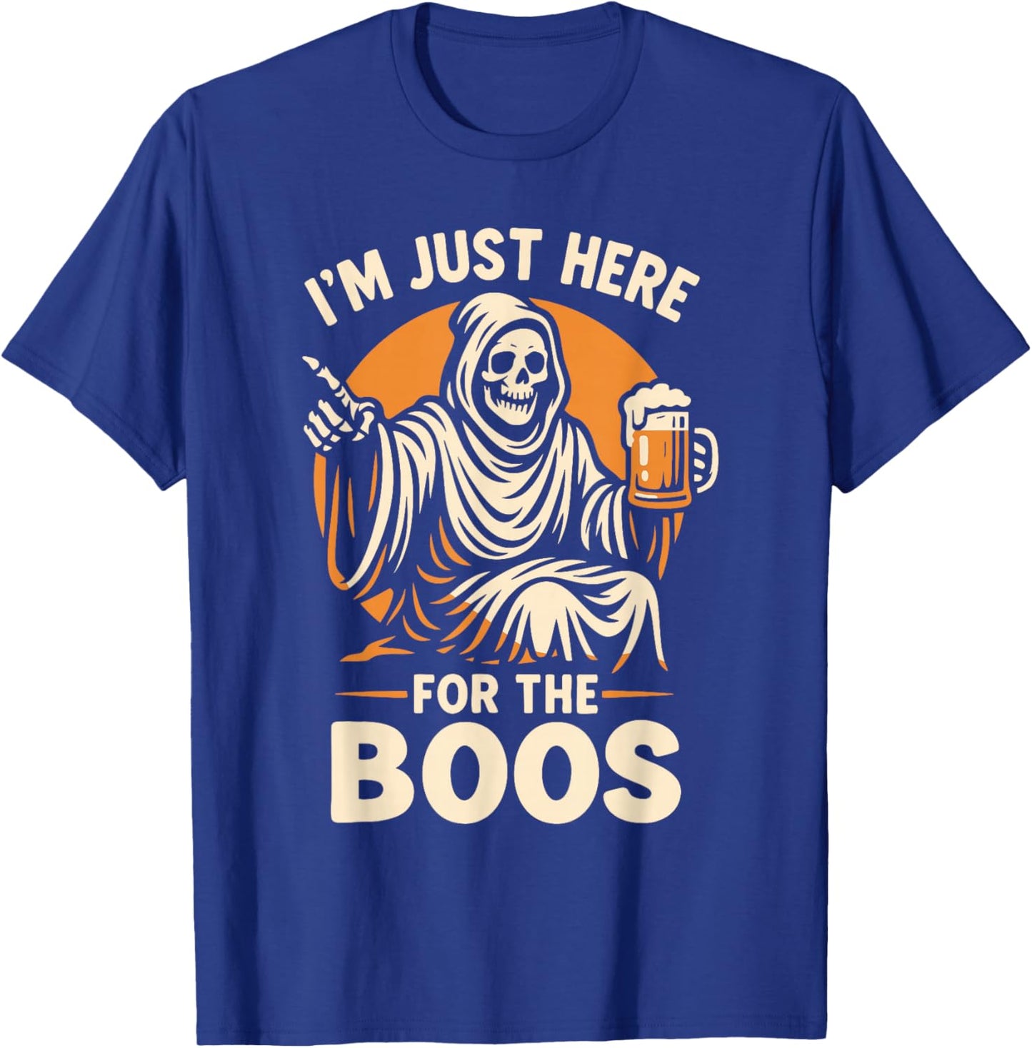 I'm Just Here for The Boos Funny Halloween Ghost T-Shirt - T-Shirt | Royal
