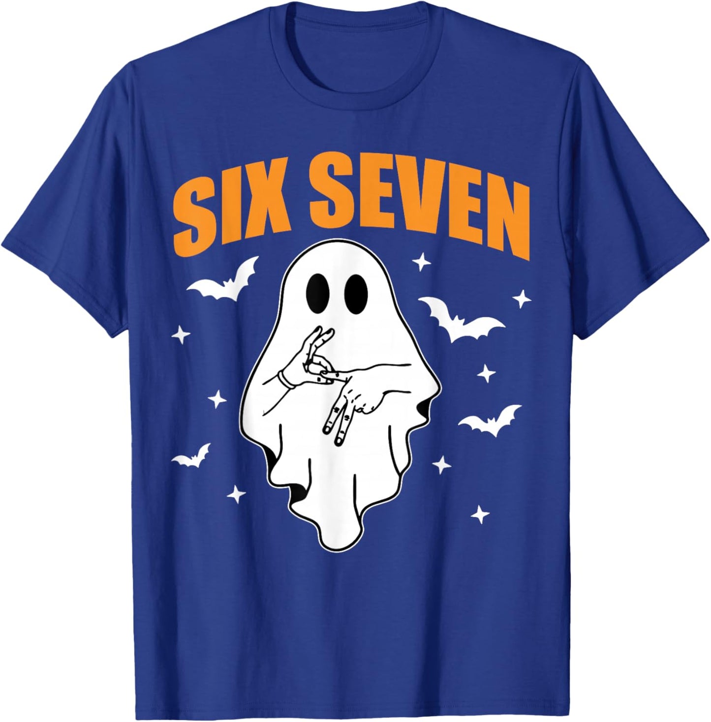 67 Meme Funny Ghost Halloween Haunted 6 7 Six Seven Teen T-Shirt - T-Shirt | Royal