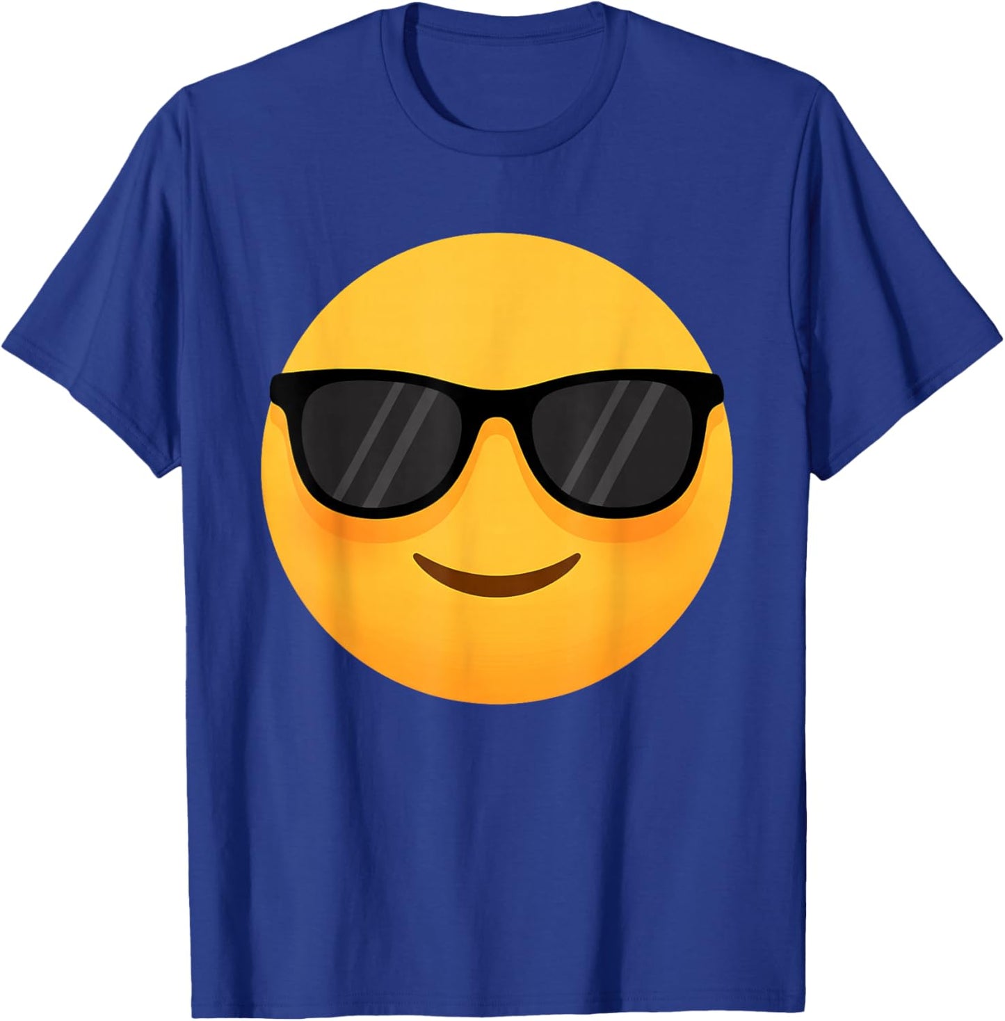 Funny Emoticon Cool Smiling Face with Sunglasses T-Shirt - T-Shirt | Royal