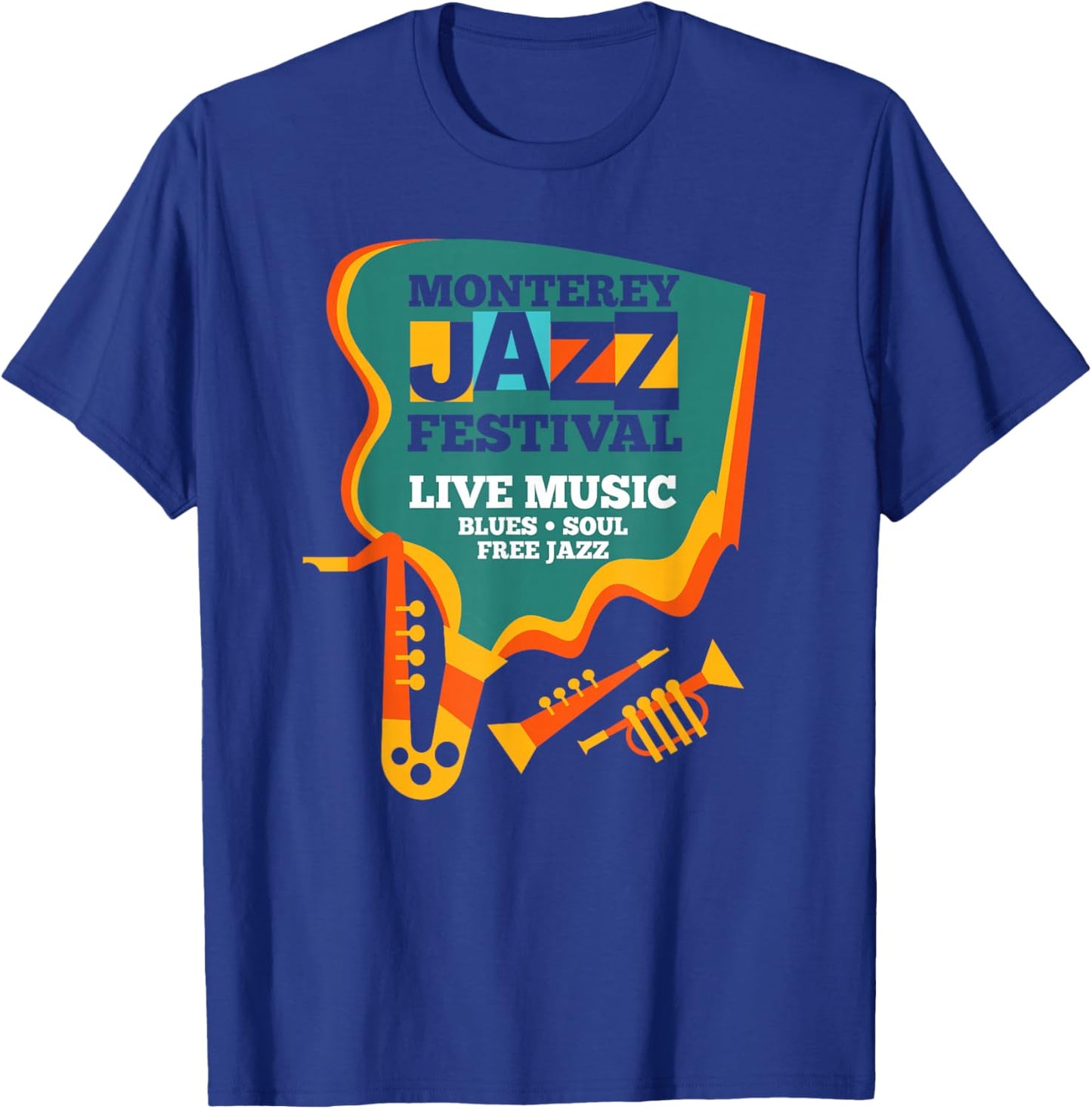 Monterey Jazz Festival Instrument California Music Fest T-Shirt - T-Shirt | Royal