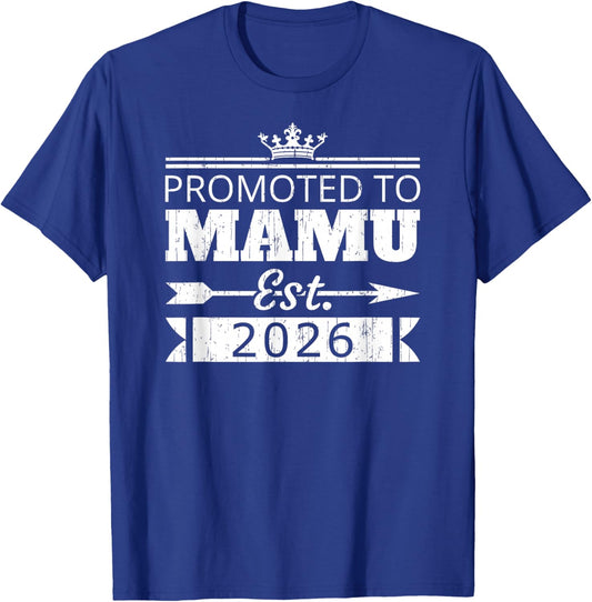 Promoted to Mamu Est 2026 New Uncle Reveal Vintage T-Shirt - T-Shirt | Royal