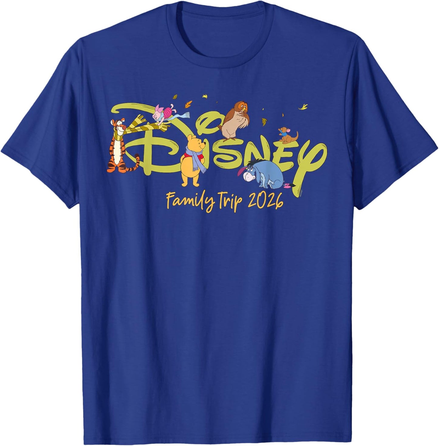 Disney Winnie The Pooh & Friends Logo Family Trip 2026 T-Shirt - T-Shirt | Royal