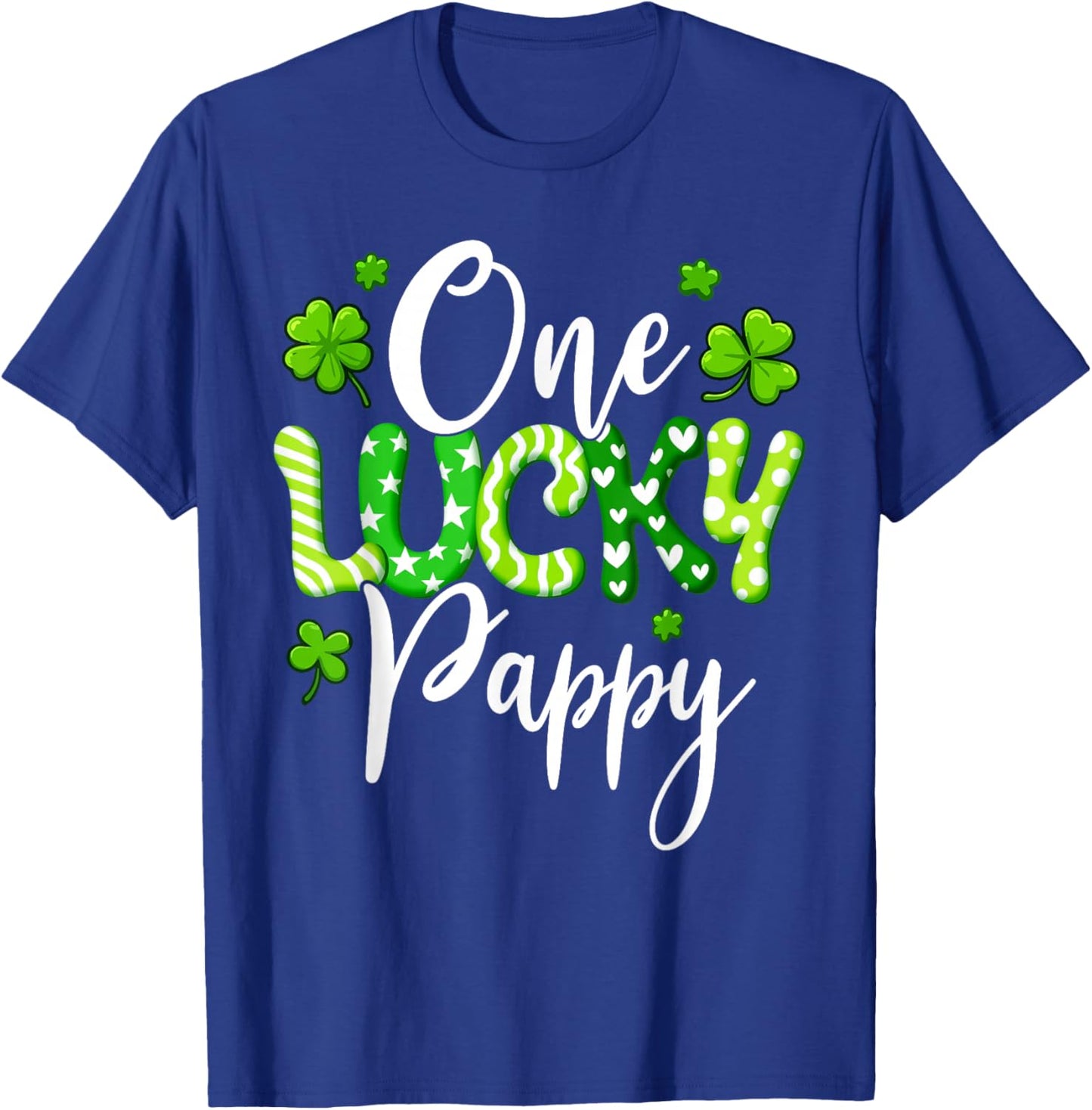 One Lucky Pappy Shamrock Pappy St Patrick's Day T-Shirt - T-Shirt | Royal