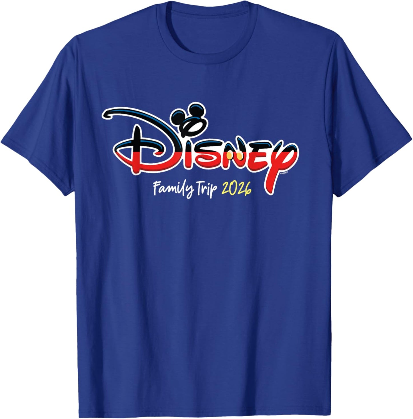 Disney Mickey Mouse Script Logo Family Trip 2026 Vacation T-Shirt - T-Shirt | Royal