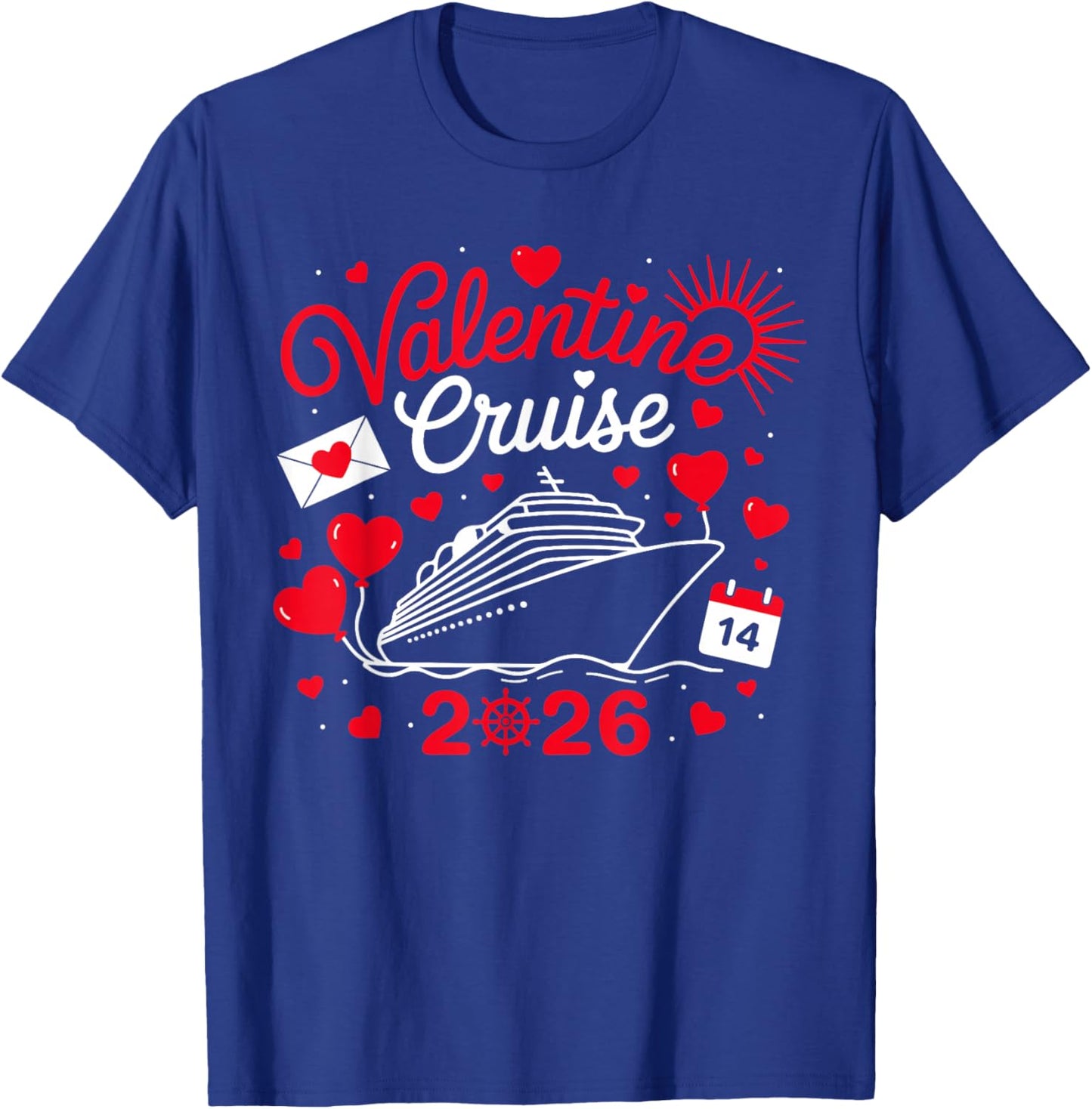 Cute Valentine Cruise 2026 Matching Couple Holiday T-Shirt - T-Shirt | Royal