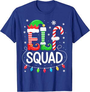 Elf Squad Shirt Adult Men Women Kids Funny Christmas Pajamas T-Shirt - T-Shirt | Royal