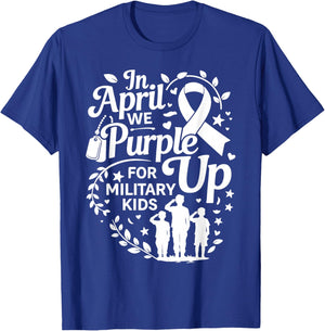 Purple Up Military Kids Month of Military Child T-Shirt - T-Shirt | Royal