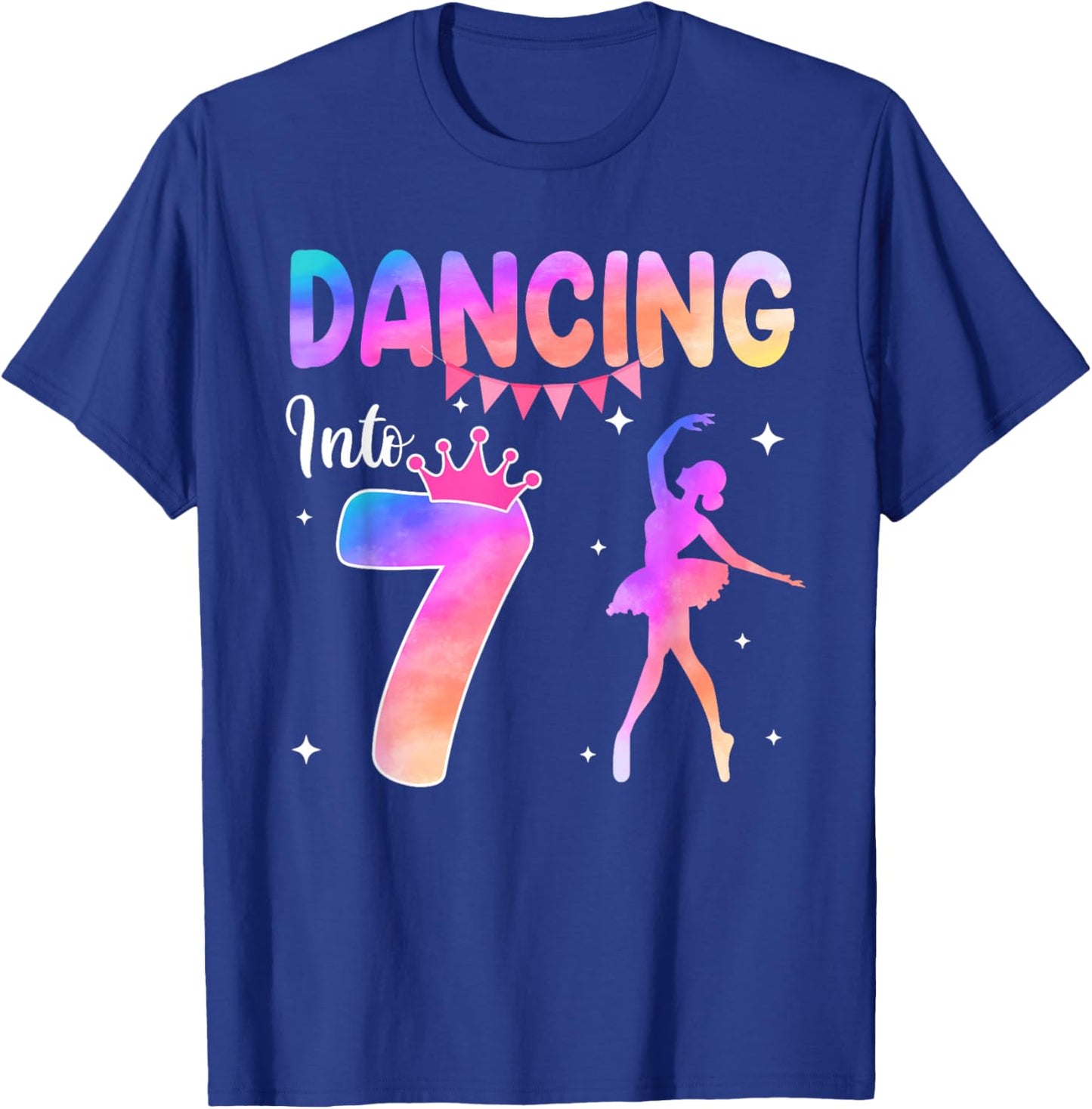 7 Years Old Ballet Dancer 7th Birthday Ballerina Party T-Shirt - T-Shirt | Royal