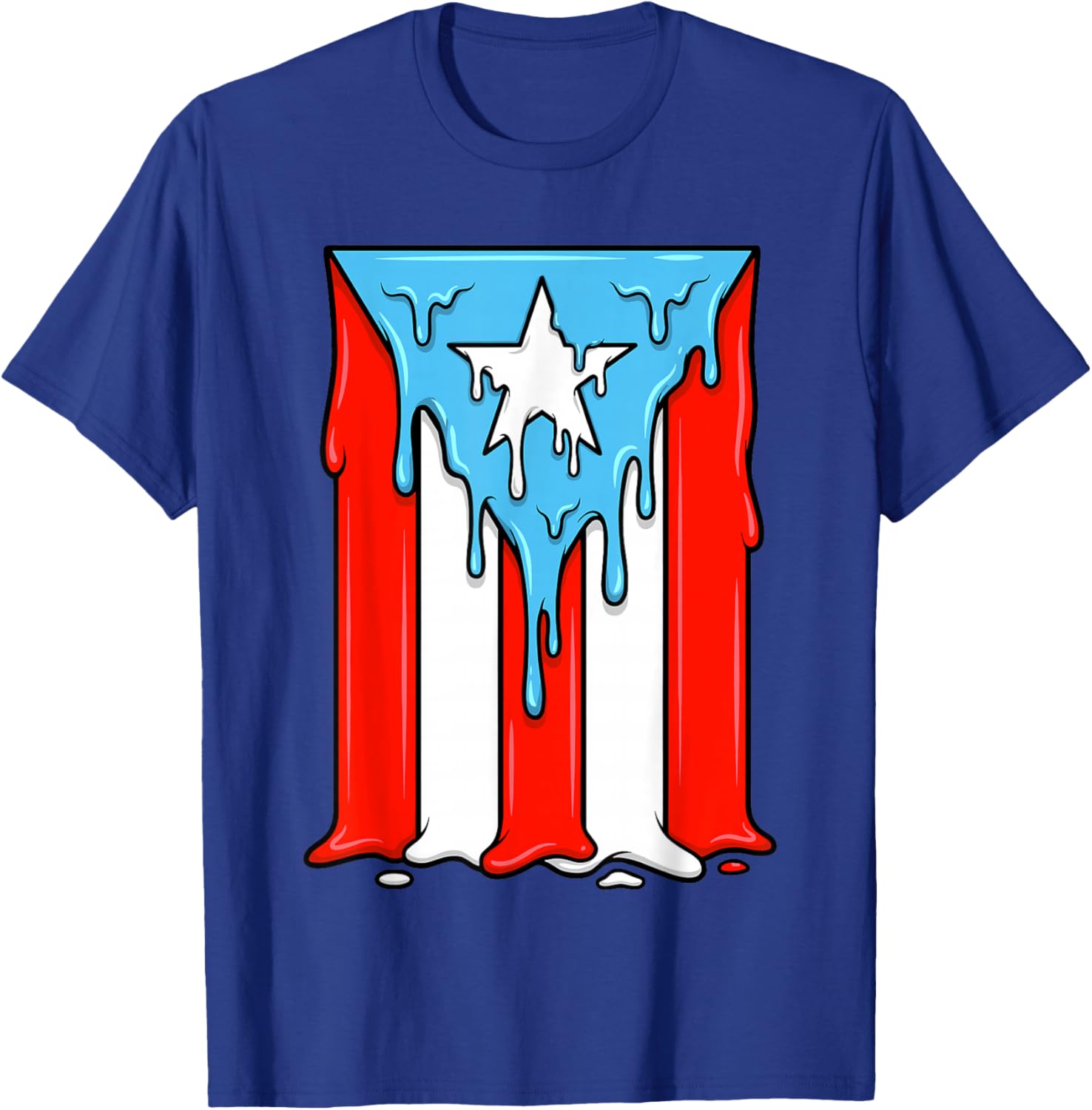 Dripping Puerto Rico Flag Boricua Pride Street Art T-Shirt - T-Shirt | Royal