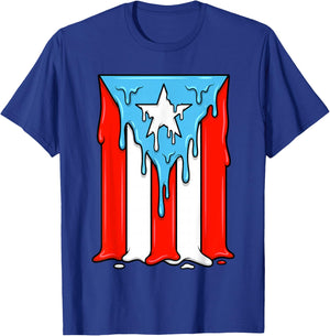 Dripping Puerto Rico Flag Boricua Pride Street Art T-Shirt - T-Shirt | Royal