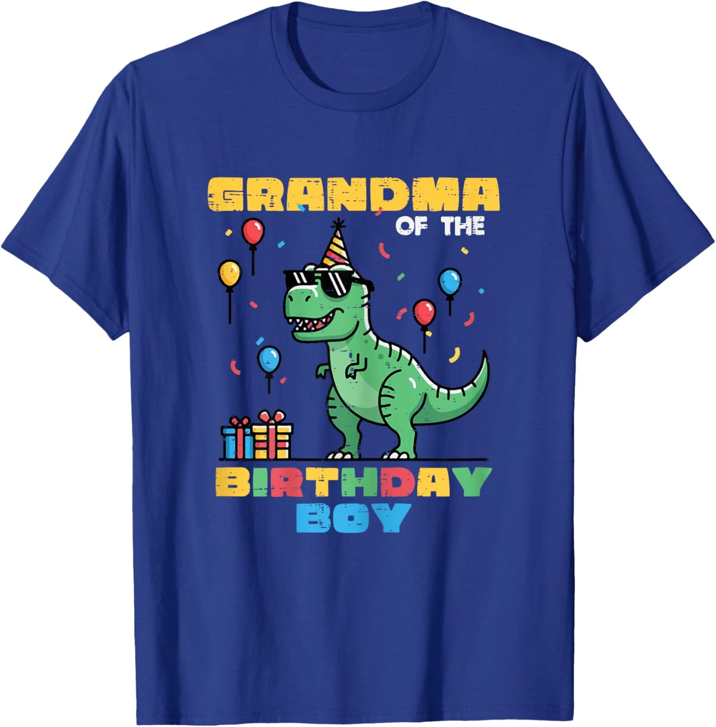 Grandma of Birthday Boy Trex Dino Party Family Match Women T-Shirt - T-Shirt | Royal