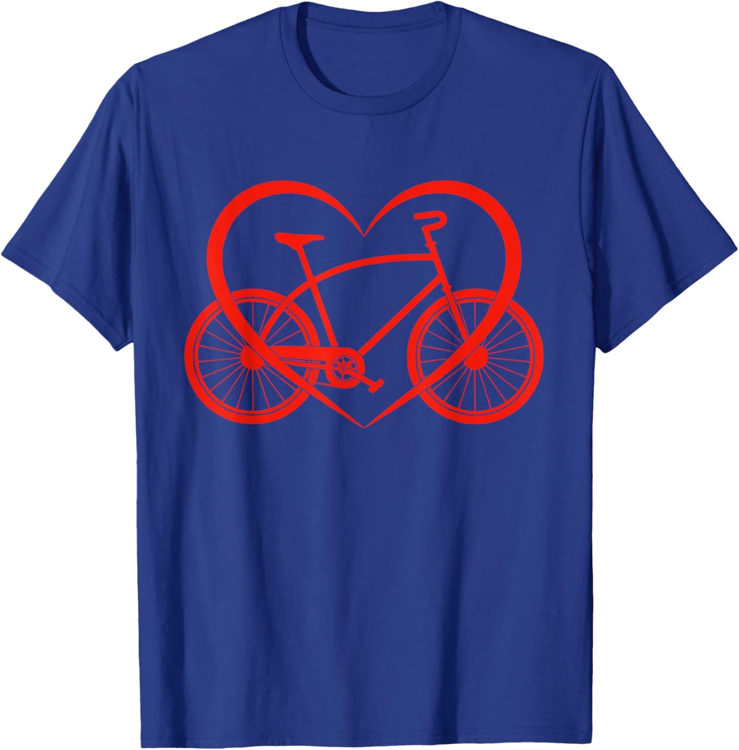 Bike Heart Bicycle Love Cycling Valentine's Day Women Men T-Shirt - T-Shirt | Royal