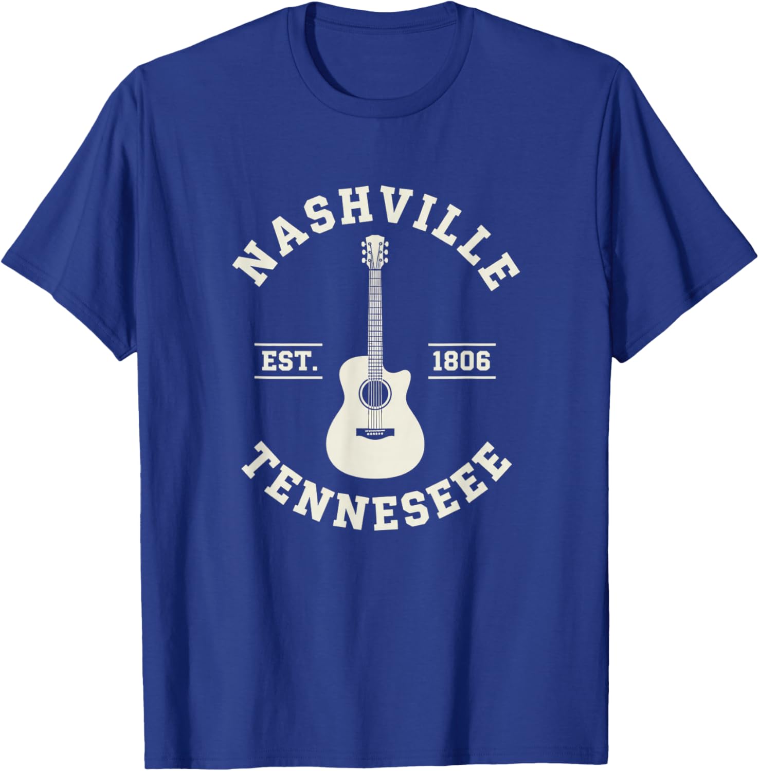 USA Nashville Tennessee Acoustic Guitar - American Roots T-Shirt - T-Shirt | Royal