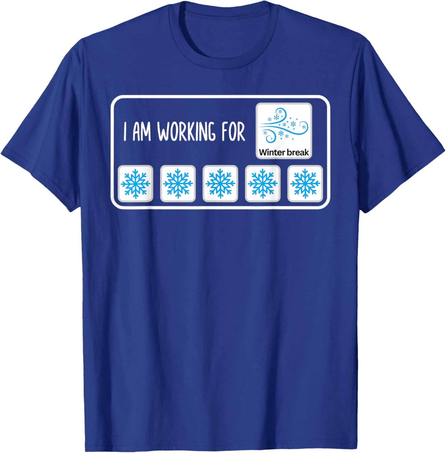 I Am Working for Winter Break Christmas SPED Teacher Xmas T-Shirt - T-Shirt | Royal