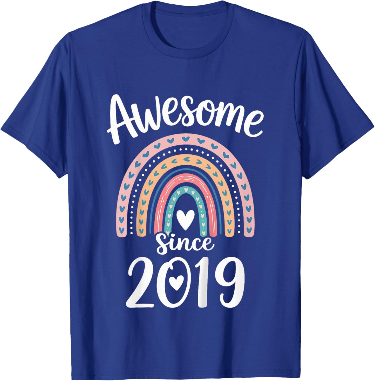Awesome Since 2019 7th Birthday 7 Years Old T-Shirt - T-Shirt | Royal
