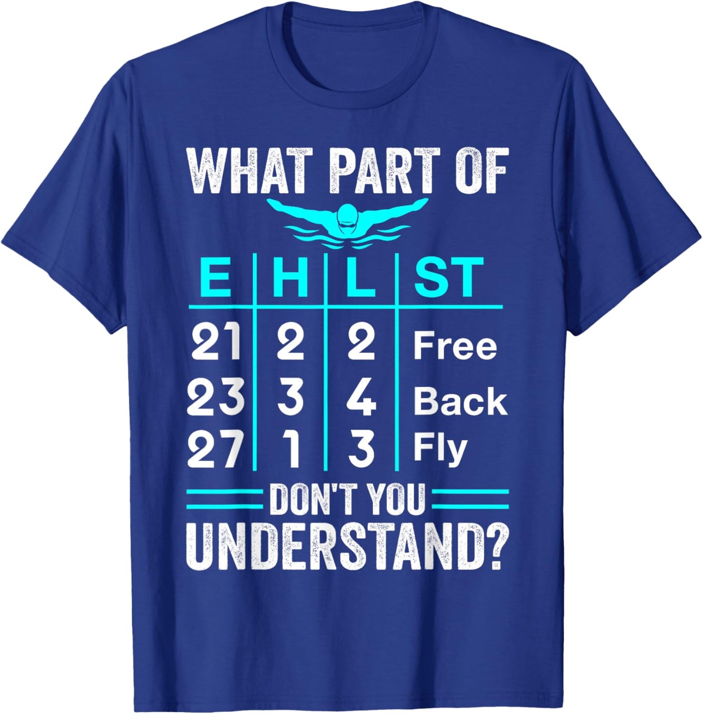 Swimming Swimmer What Part Don't You Understand Swim Team T-Shirt - T-Shirt | Royal