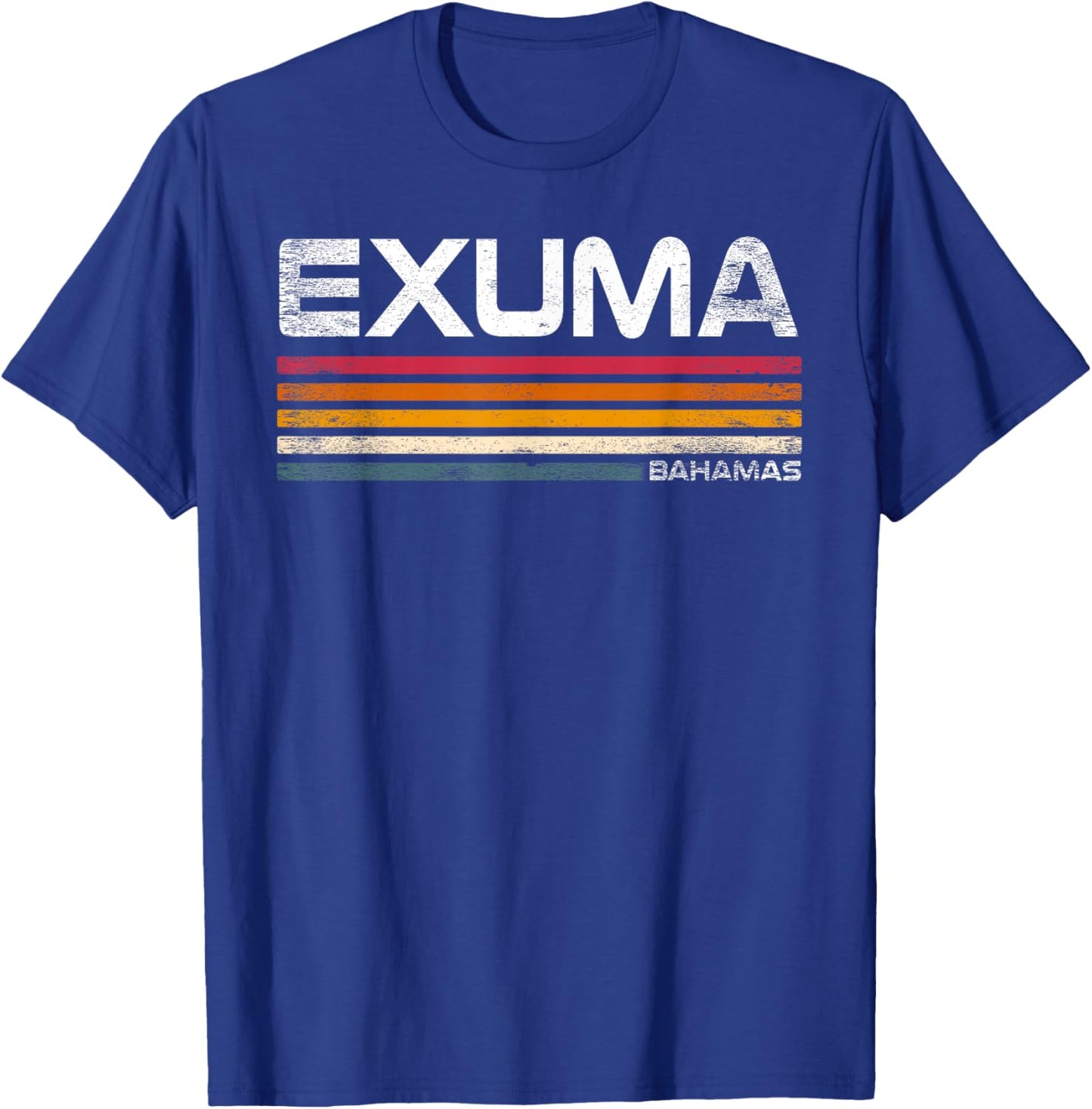 Exuma Bahamas Retro Design Exuma Caribbean Island T-Shirt - T-Shirt | Royal
