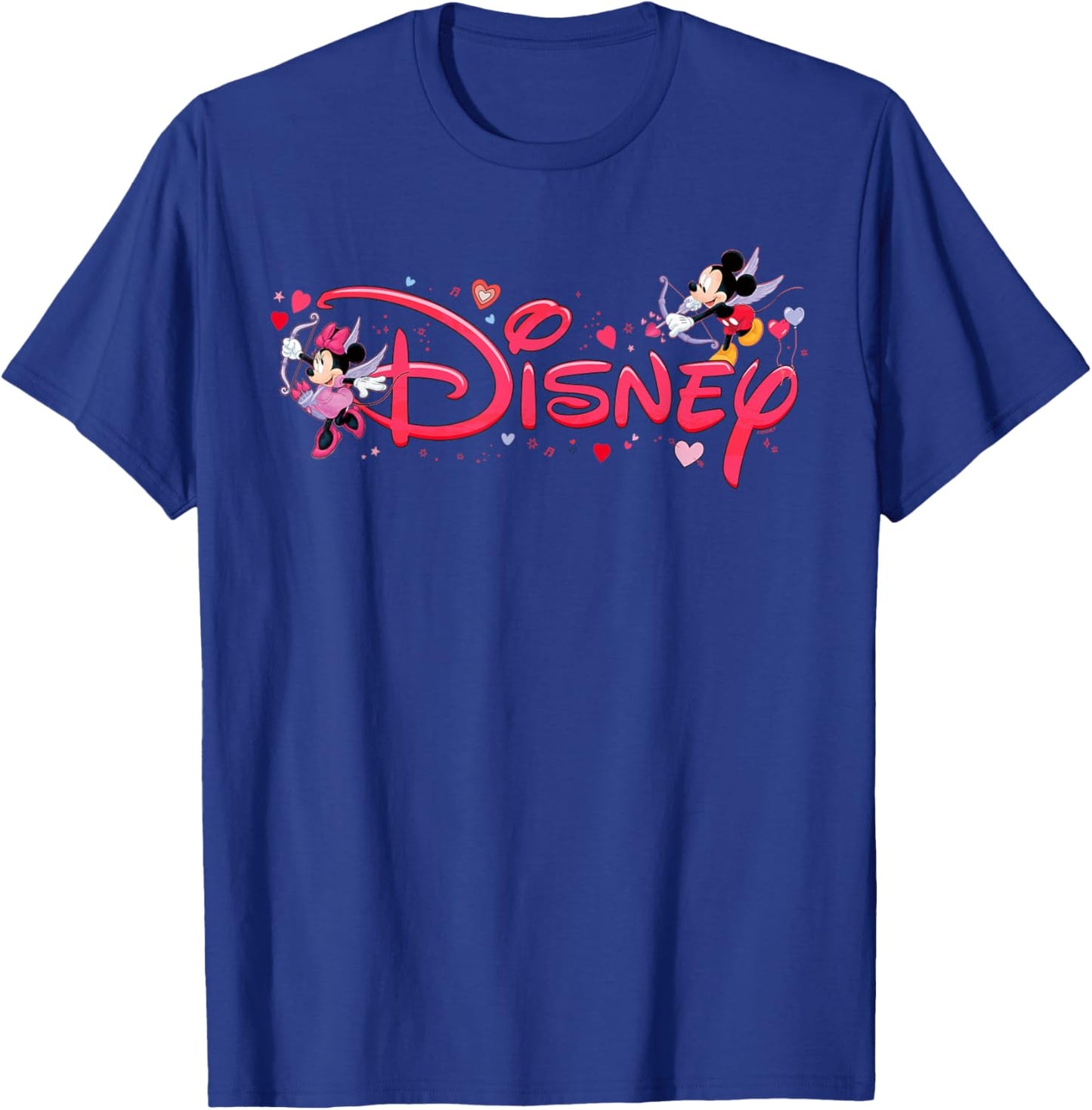 Disney Mickey & Minnie Valentine's Day Script Logo Trip T-Shirt - T-Shirt | Royal