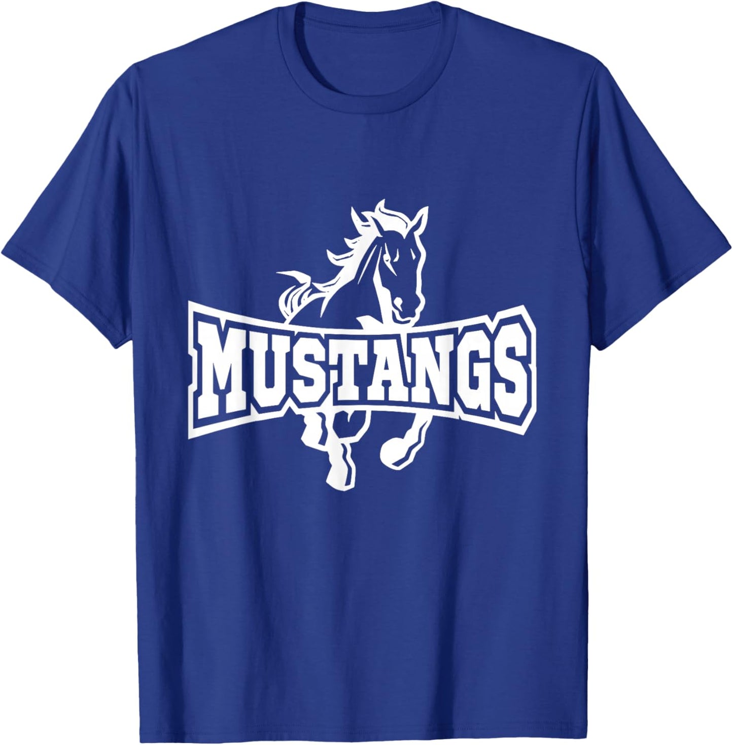 Mustangs Football School Sports Fan Team Spirit T-Shirt - T-Shirt | Royal