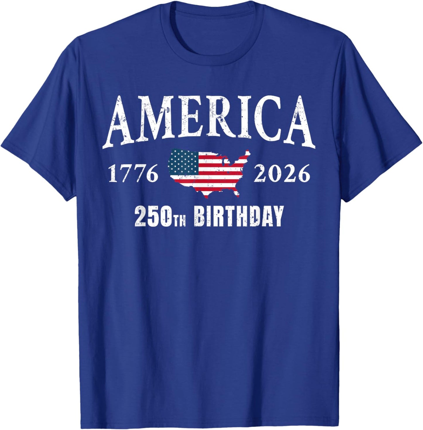 4th of July American Flag Vintage 250 Years 1776 2026 USA T-Shirt - T-Shirt | Royal