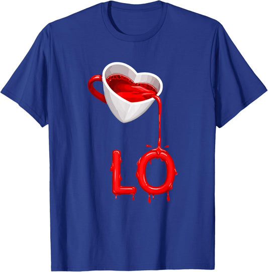 Valentines Day Love Coffee Lover Couple Matching Design T-Shirt - T-Shirt | Royal