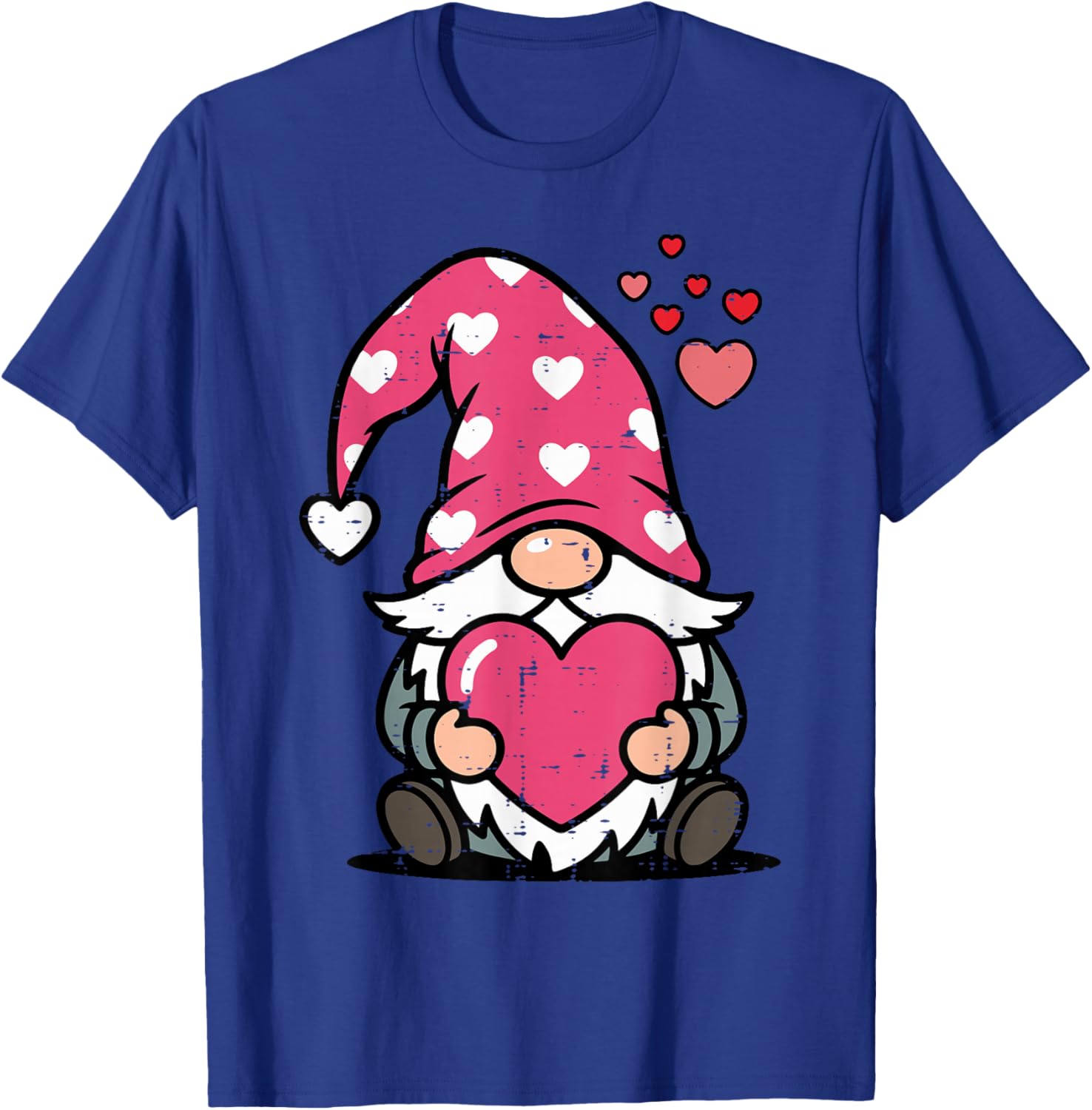 Valentines Day Gnome Heart Cute Love Women Girls Kids Men T-Shirt - T-Shirt | Royal
