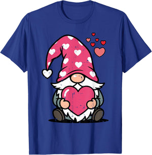 Valentines Day Gnome Heart Cute Love Women Girls Kids Men T-Shirt - T-Shirt | Royal