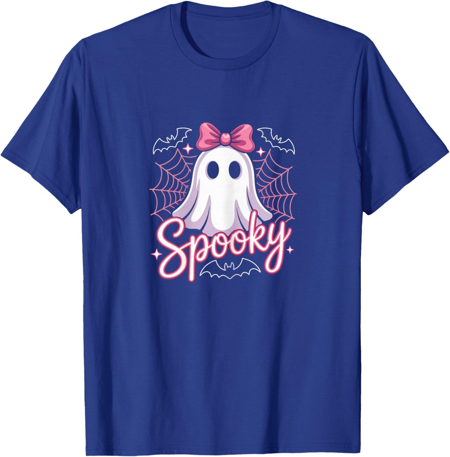 Spooky Ghost with Pink Bow T-Shirt - T-Shirt | Royal