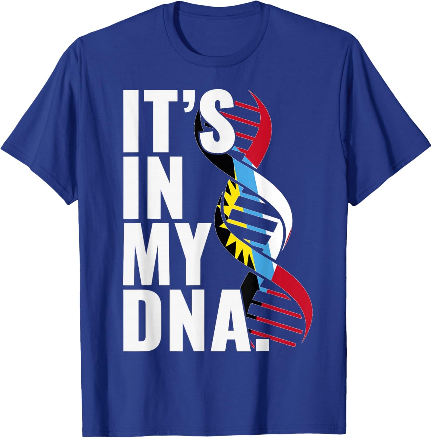 Antigua and Barbuda Roots Flag Fingerprint Graphic Patriotic T-Shirt - T-Shirt | Royal