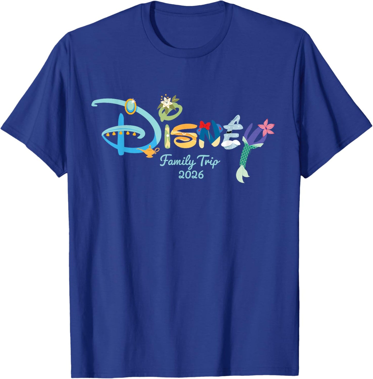 Disney Princess Letters Logo Family Trip Matching 2026 T-Shirt - T-Shirt | Royal