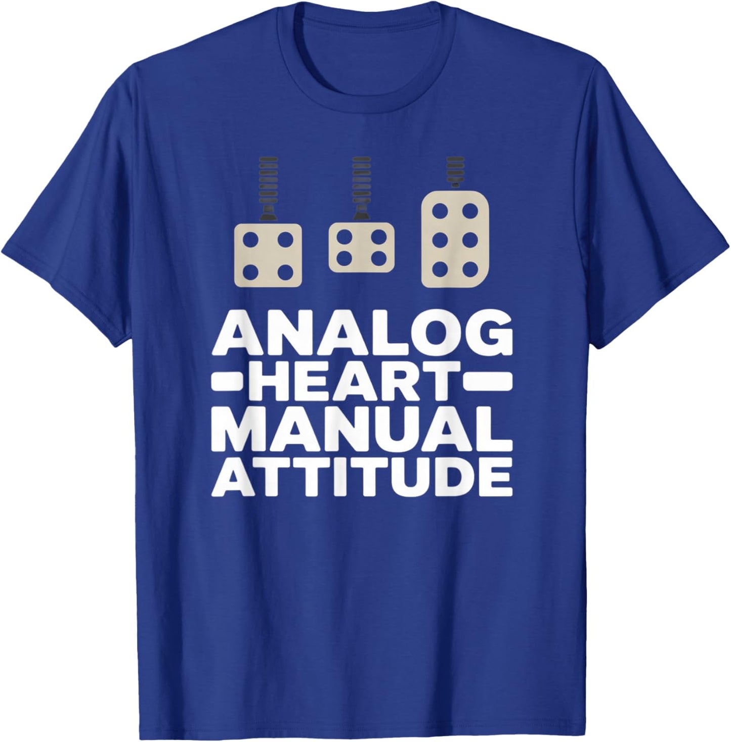 Analog Heart Manual Attitude Stick Shift Driver T-Shirt - T-Shirt | Royal