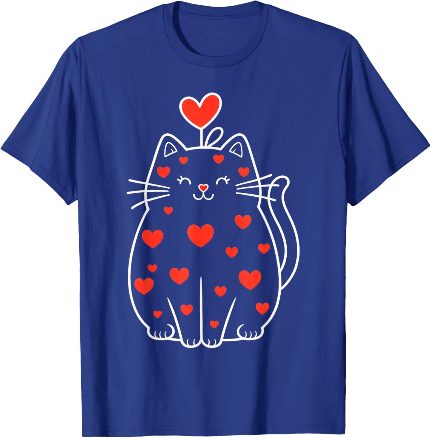 Heart Cat Valentine T-Shirt - T-Shirt | Royal