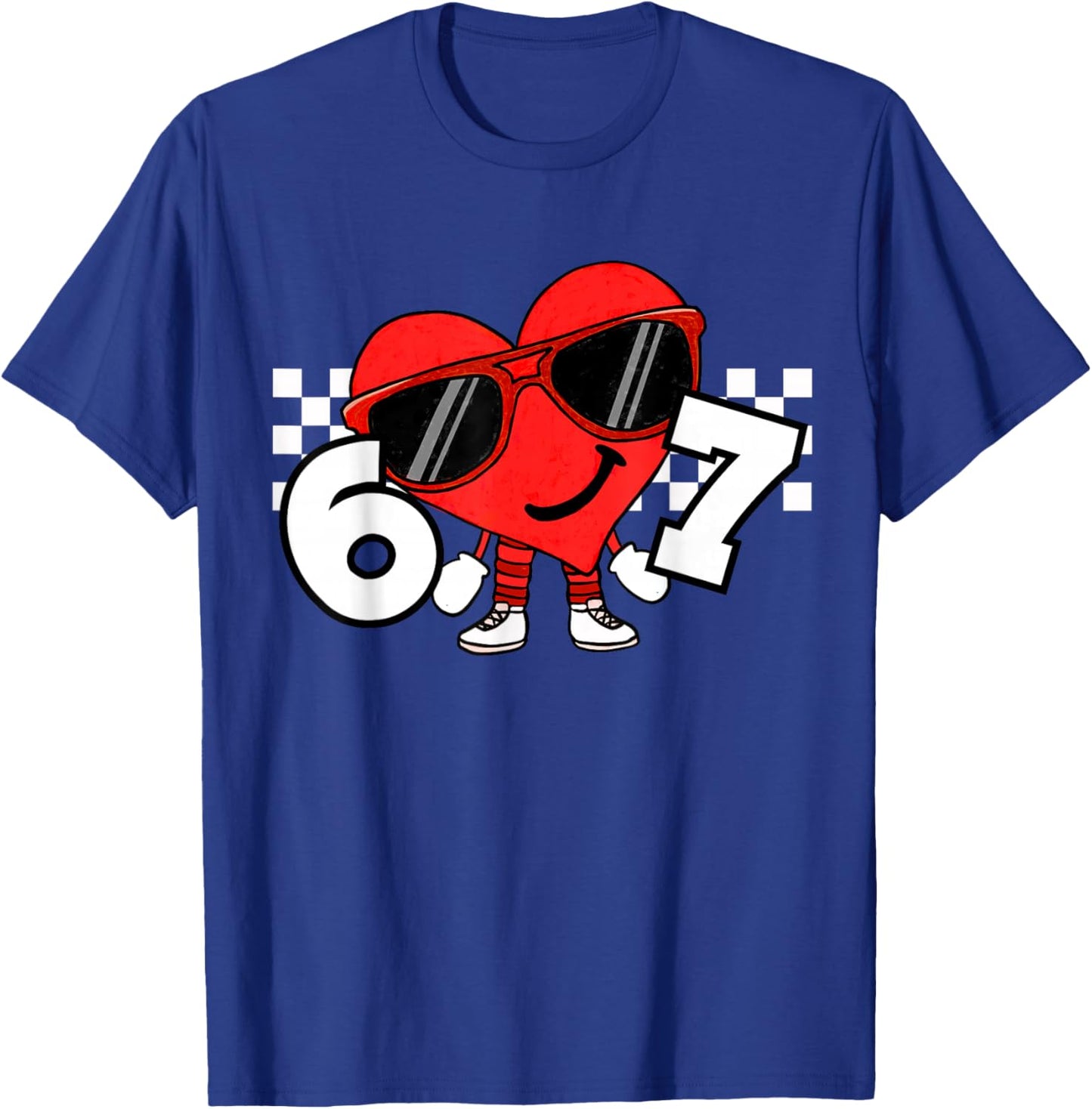 Funny Valentines Heart 67 Six Seven Boys Kids Teens T-Shirt - T-Shirt | Royal