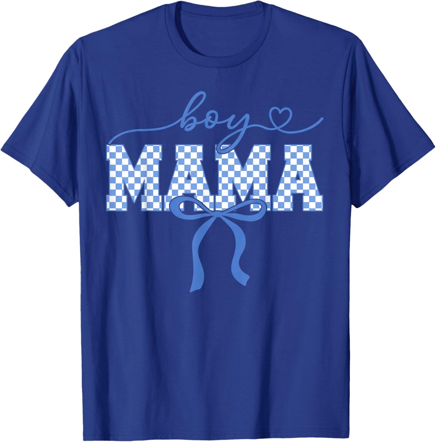 Retro Boy Mama Mother's Day 2026 Checkered Women Kids T-Shirt - T-Shirt | Royal