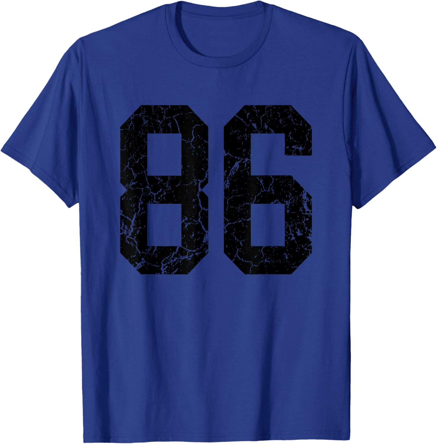 Distressed Black Number 86 Jersey Player Uniform #86 Fan T-Shirt - T-Shirt | Royal