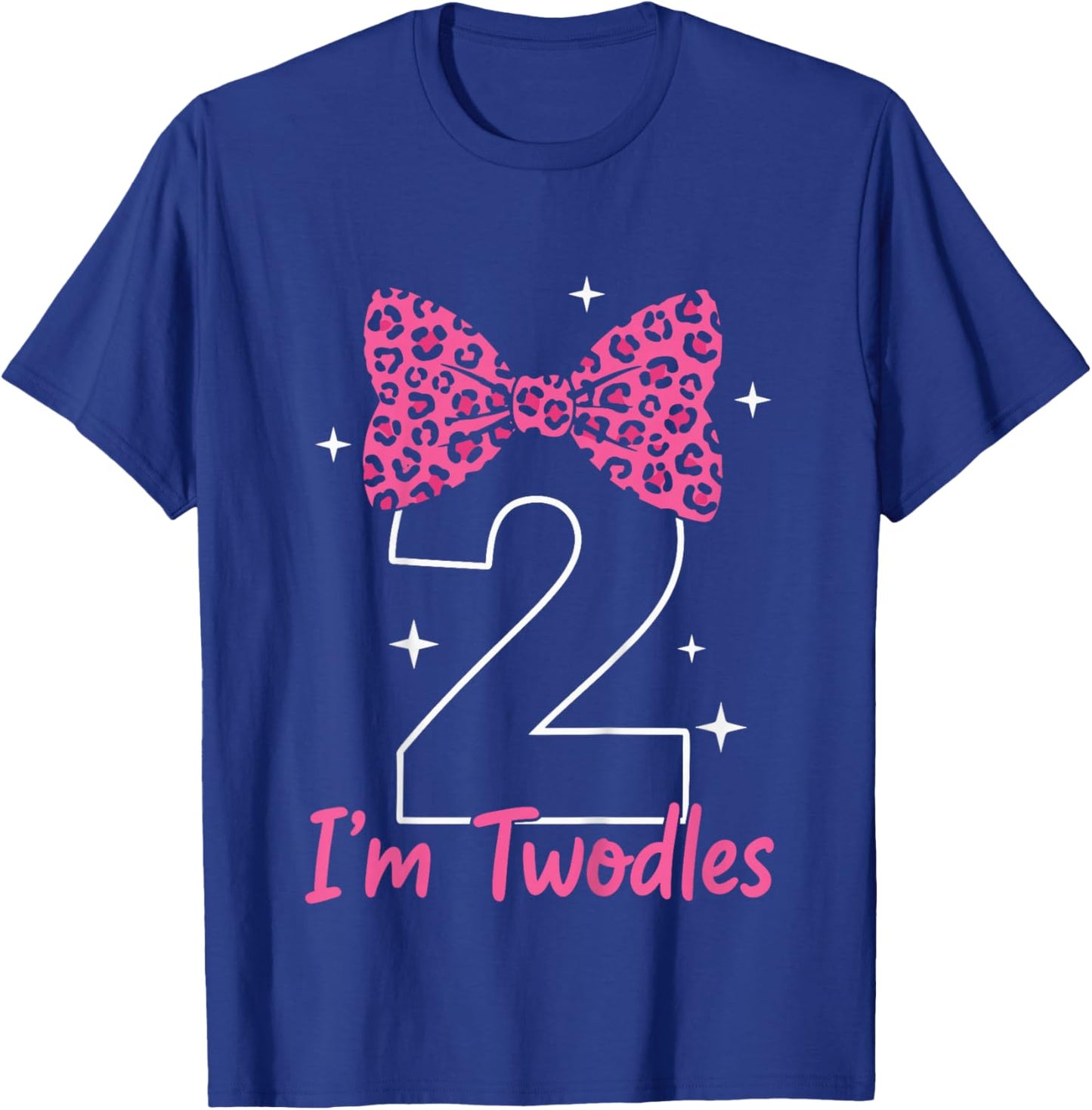Kids I’m Twodles 2nd Birthday Girl Bow T Shirt T-Shirt - T-Shirt | Royal